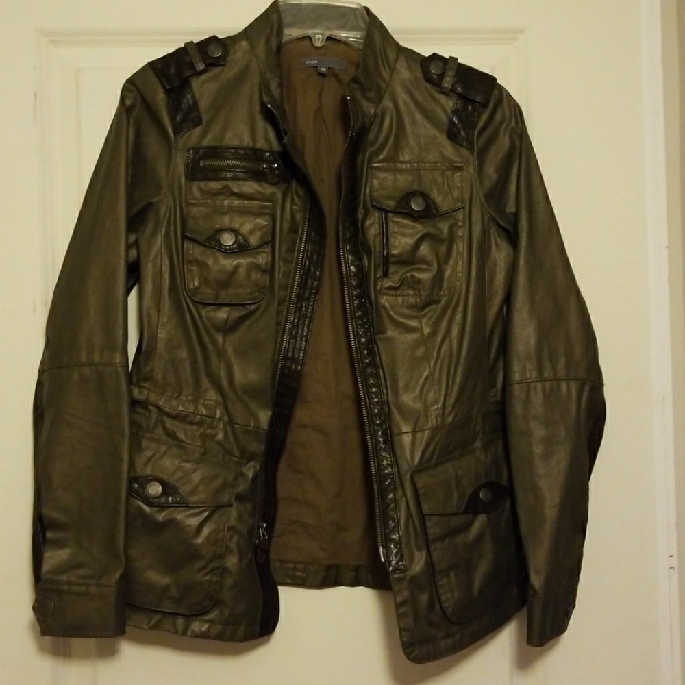 Vince Army Green Military Jacket